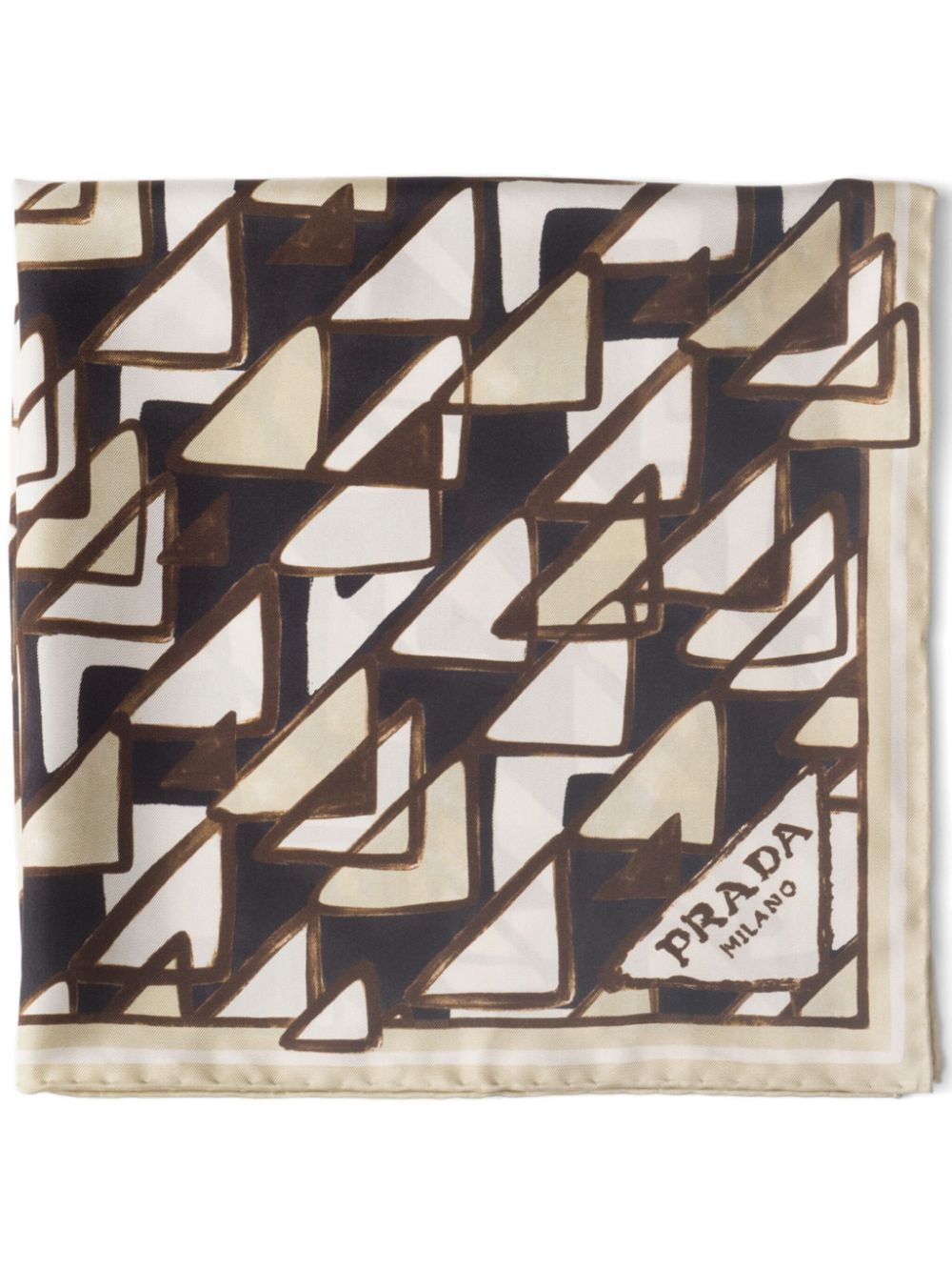 Prada Seidenschal mit geometrischem Print - Nude von Prada