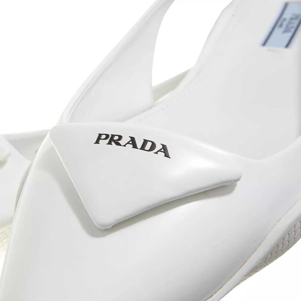 Prada Slipper & Pantoletten - Pointed Slingsback Mules - Gr. 38,5 (EU) - in Weiß - für Damen von Prada