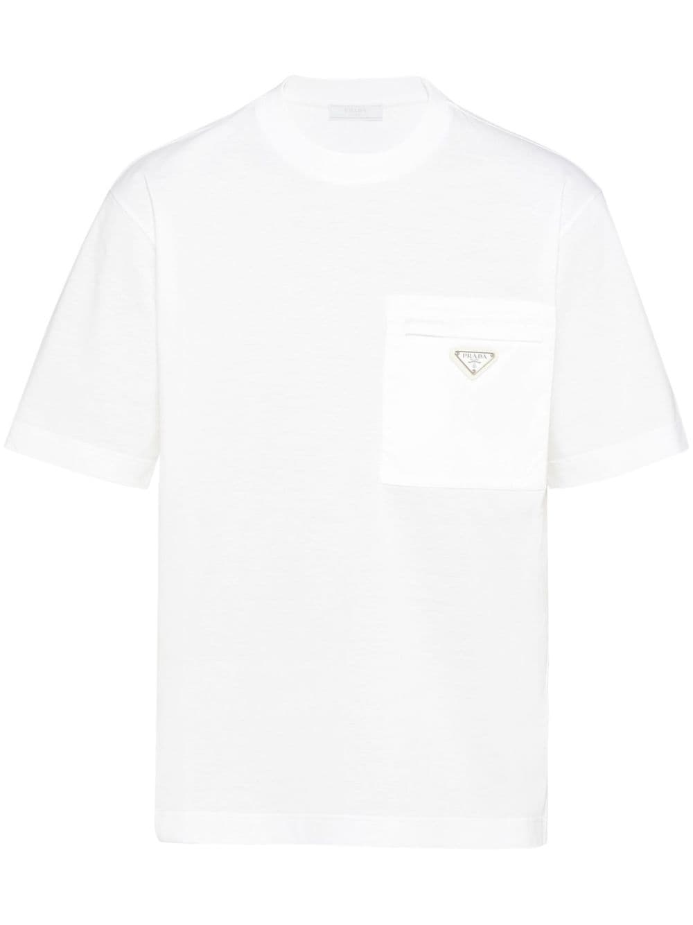 Prada T-Shirt mit Logo-Schild - Weiß von Prada