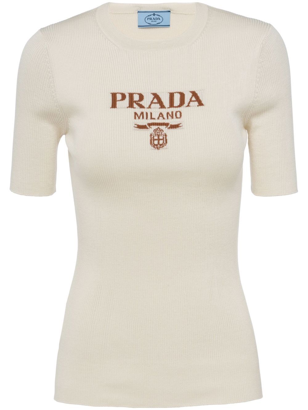 Prada T-Shirt mit rundem Ausschnitt - Nude von Prada