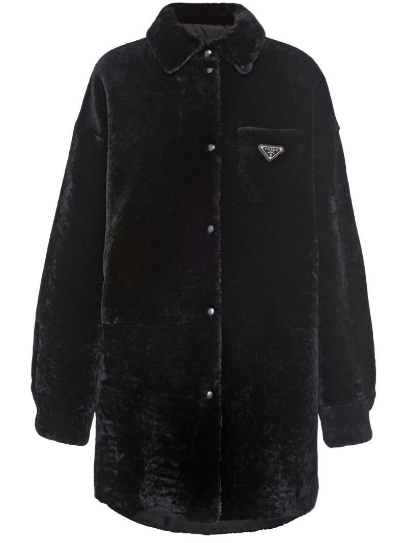 Prada Wendbarer Mantel mit Triangel-Logo - Schwarz von Prada
