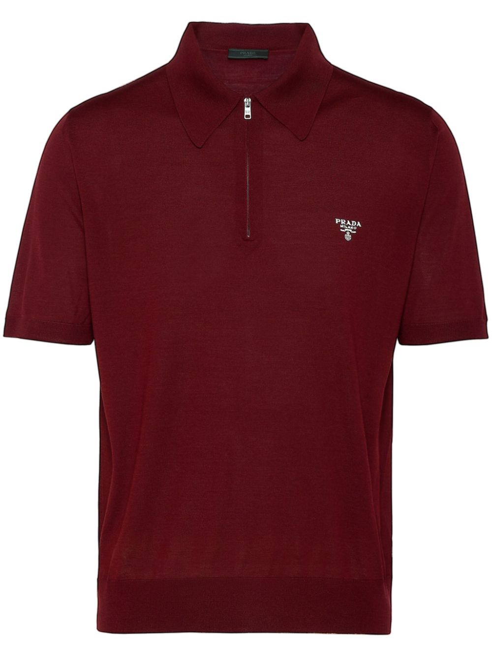 Prada Woll-Poloshirt mit Jacquard-Logo - Rot von Prada