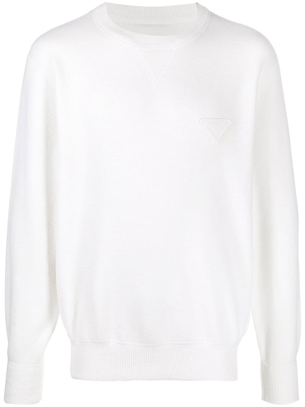 Prada Sweatshirt mit Logo-Applikation - Weiß von Prada