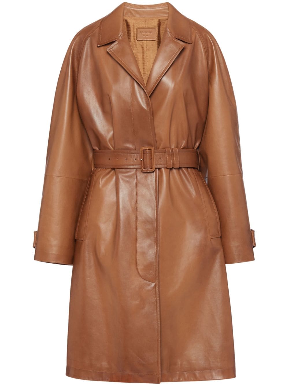 Prada Trenchcoat aus Leder mit Gürtel - Braun von Prada