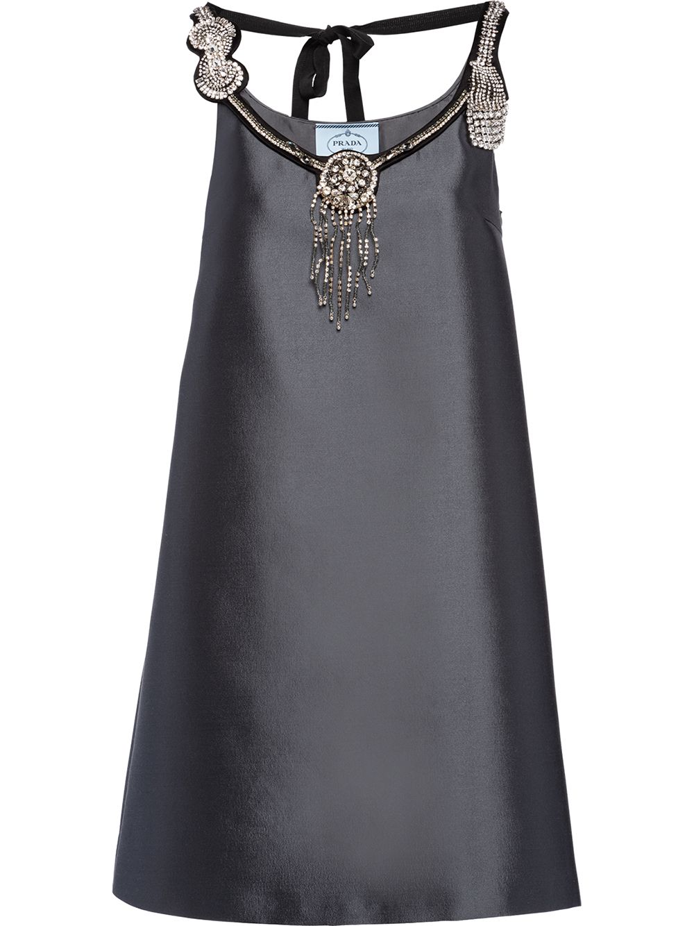 Prada embroidered A-line dress - Grau von Prada