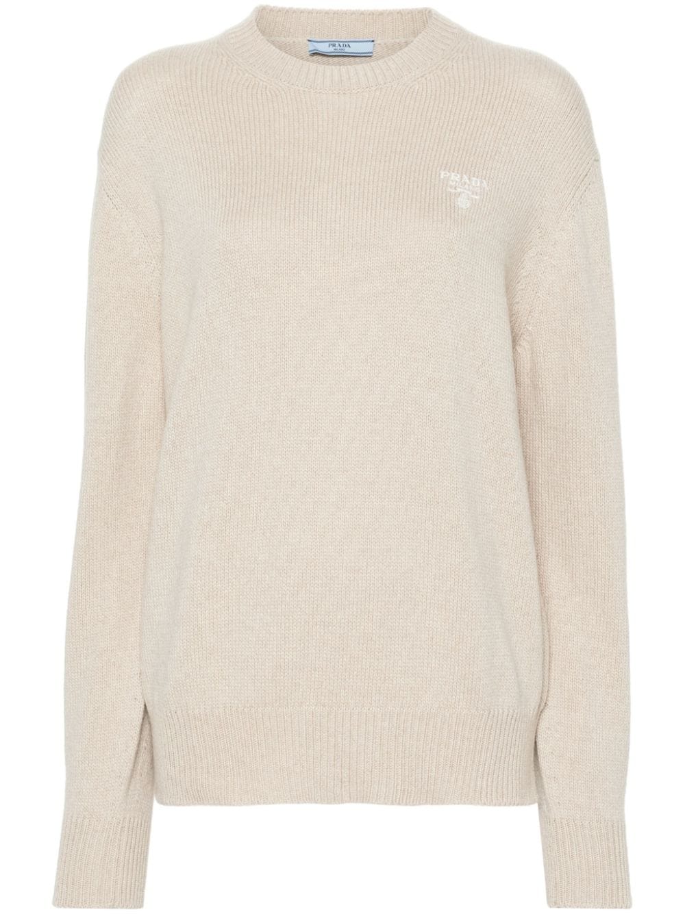 Prada Kaschmirpullover mit Logo-Stickerei - Nude von Prada