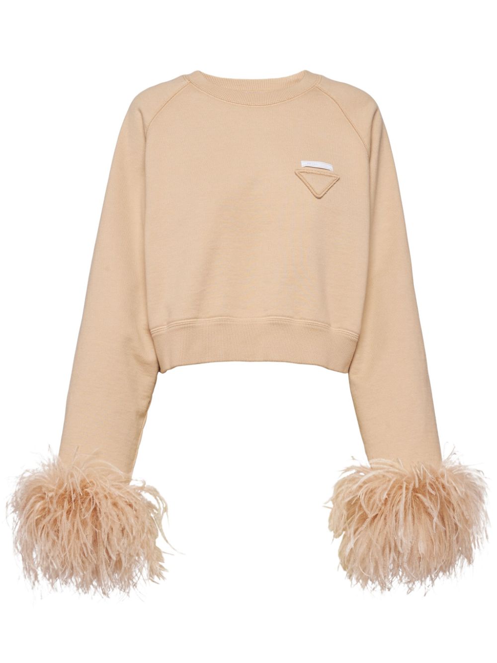 Prada Sweatshirt mit Federn - Nude von Prada