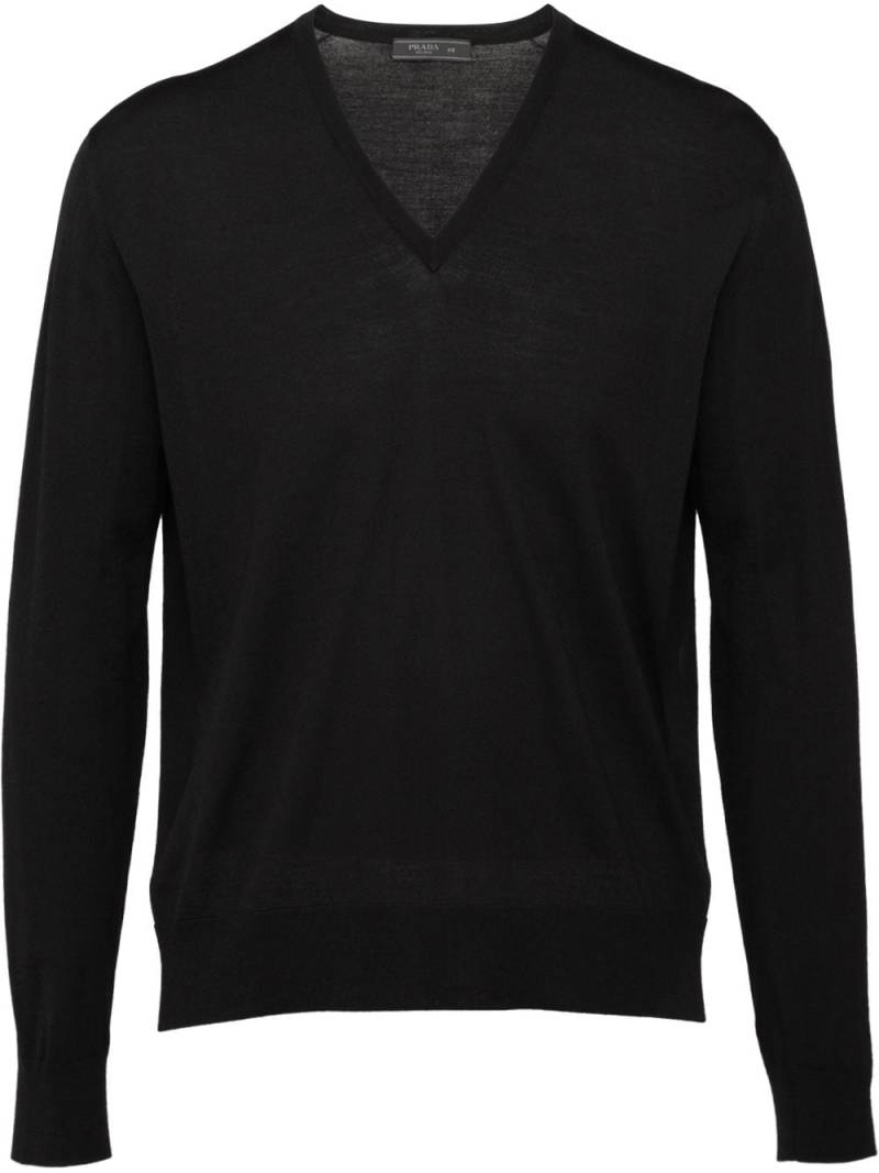 Prada Pullover mit V-Ausschnitt - Schwarz Prada Pullover mit V-Ausschnitt - Schwarz von Prada
