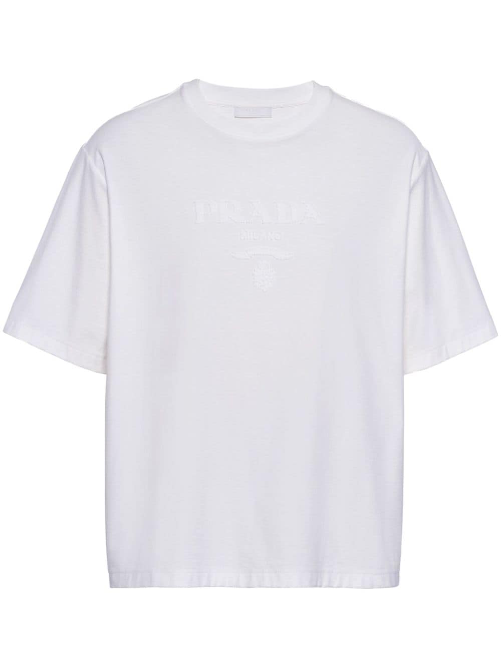 Prada T-Shirt mit Logo-Applikation - Weiß von Prada