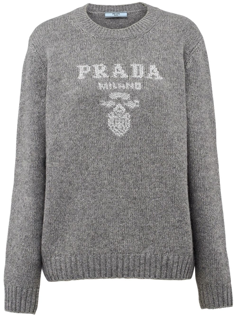 Prada Intarsien-Pullover aus Kaschmir - Grau von Prada