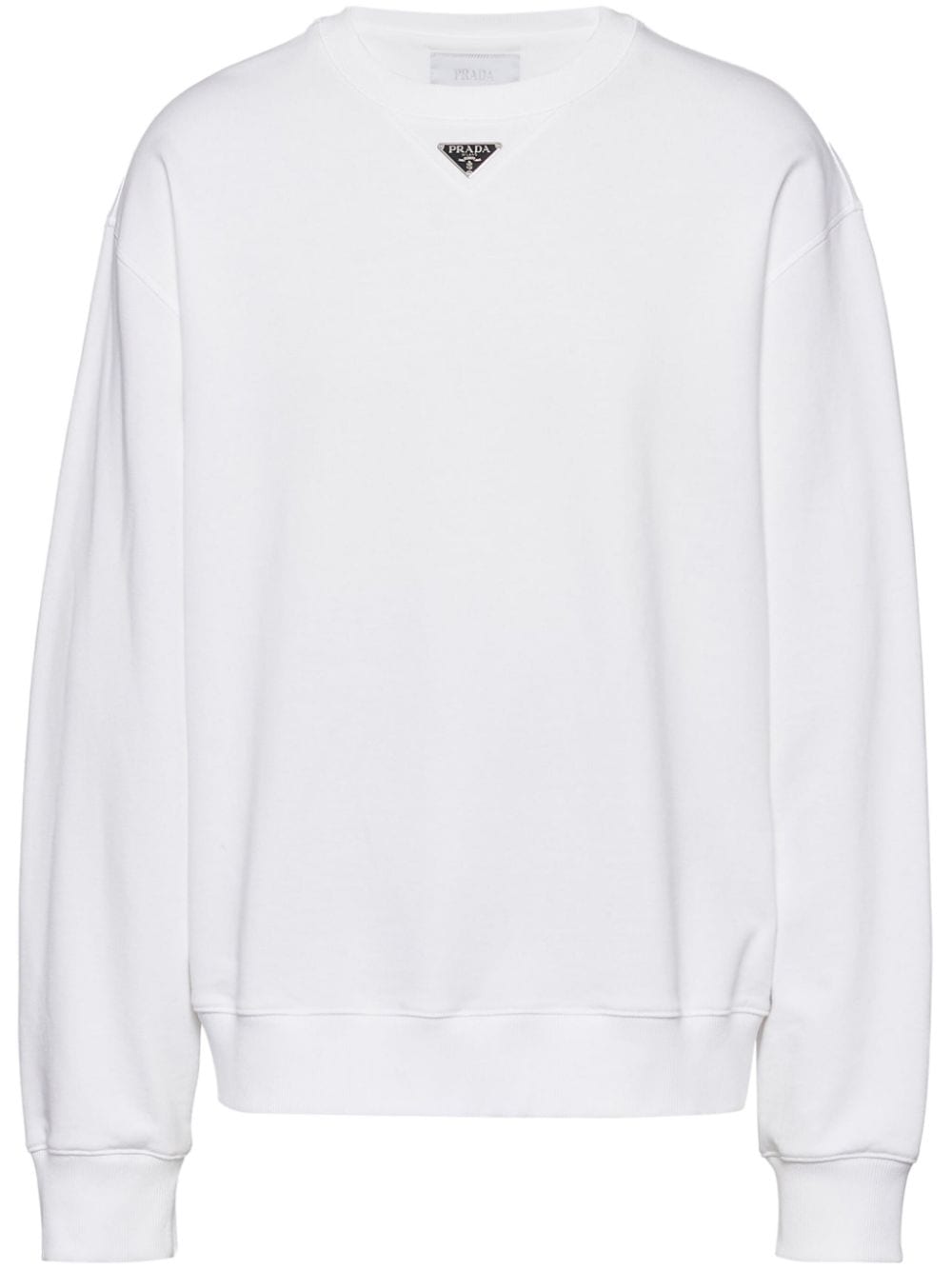 Prada Sweatshirt mit Logo-Schild - Weiß von Prada