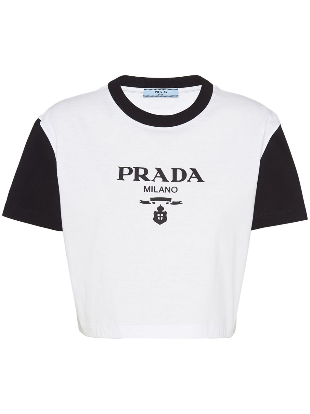 Prada Cropped-T-Shirt mit Logo-Print - Weiß von Prada