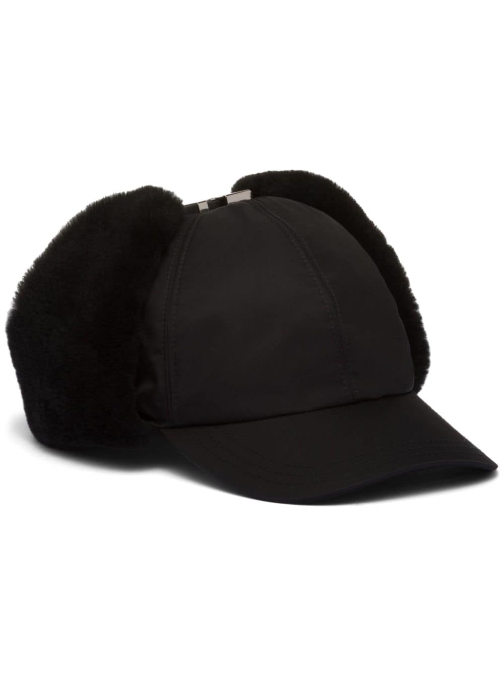 Prada Baseballkappe mit Shearling-Futter - Schwarz von Prada