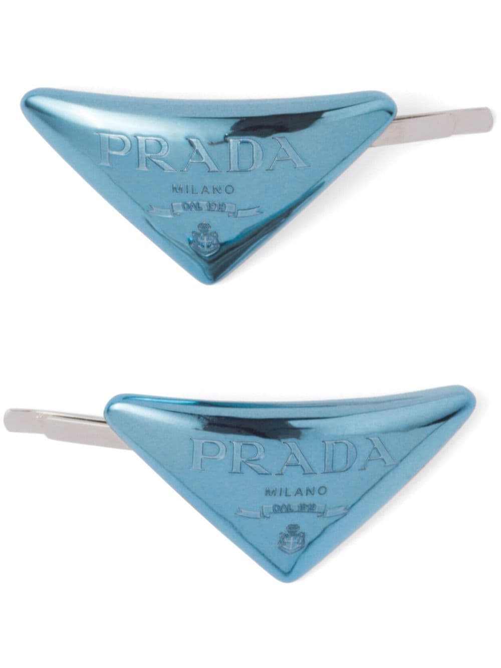 Prada Set aus zwei Haarspangen mit Logo - Blau von Prada