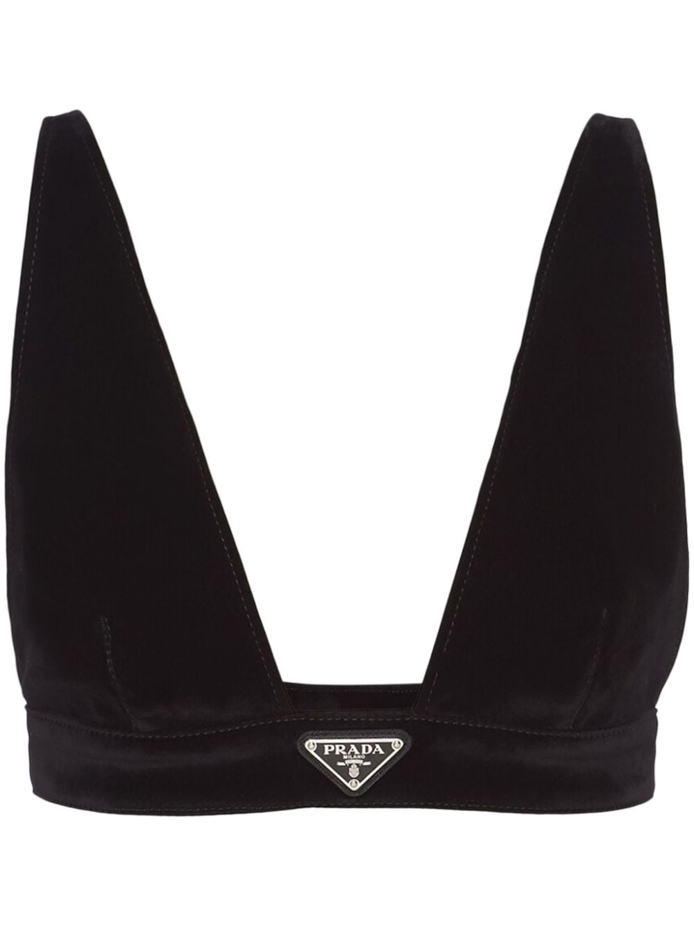 Prada Gestreiftes Cropped-Top - Schwarz von Prada