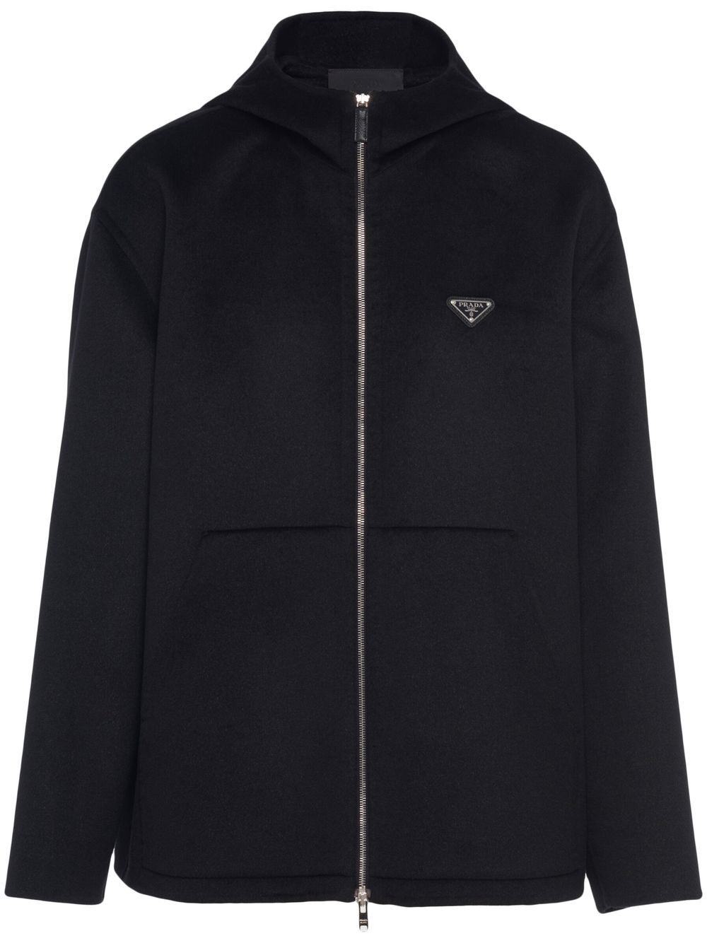 Prada Kapuzenjacke mit Triangel-Logo - Schwarz von Prada