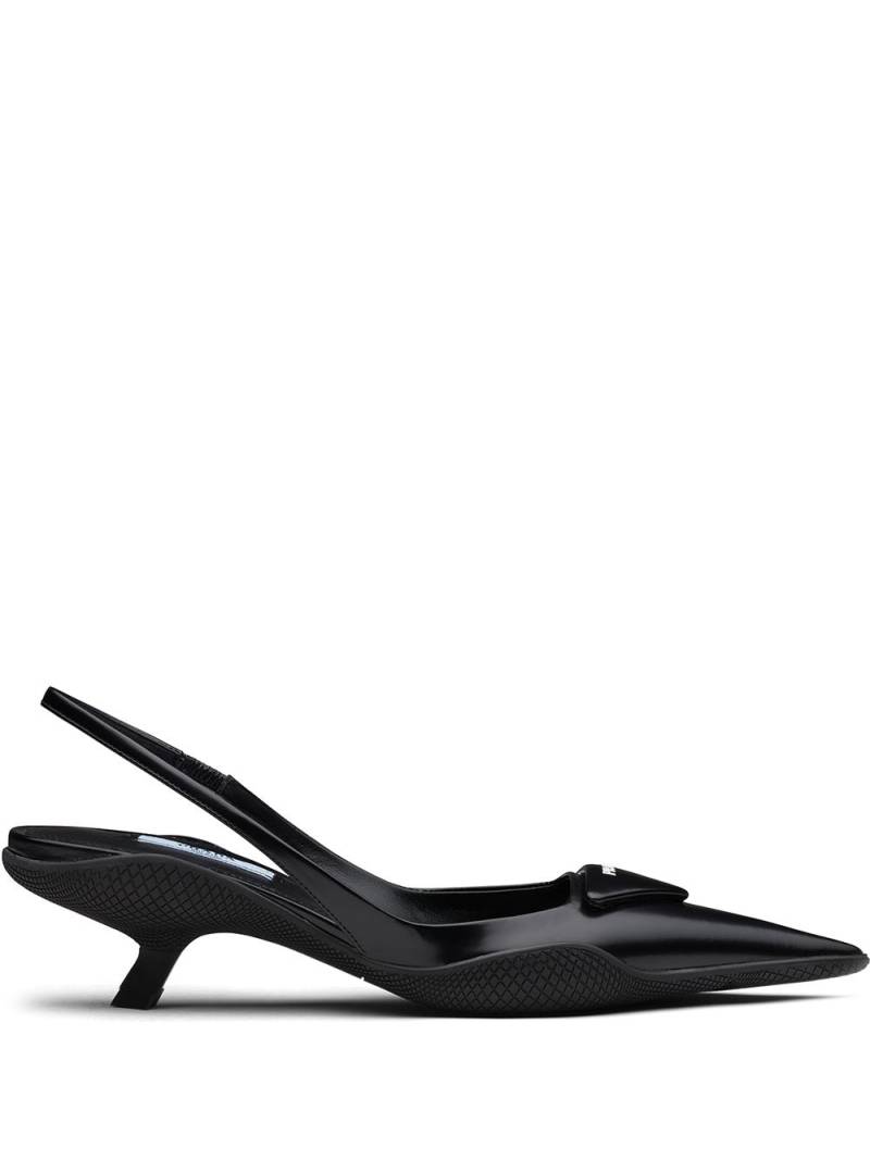 Prada Slingback-Pumps mit Patch - Schwarz von Prada