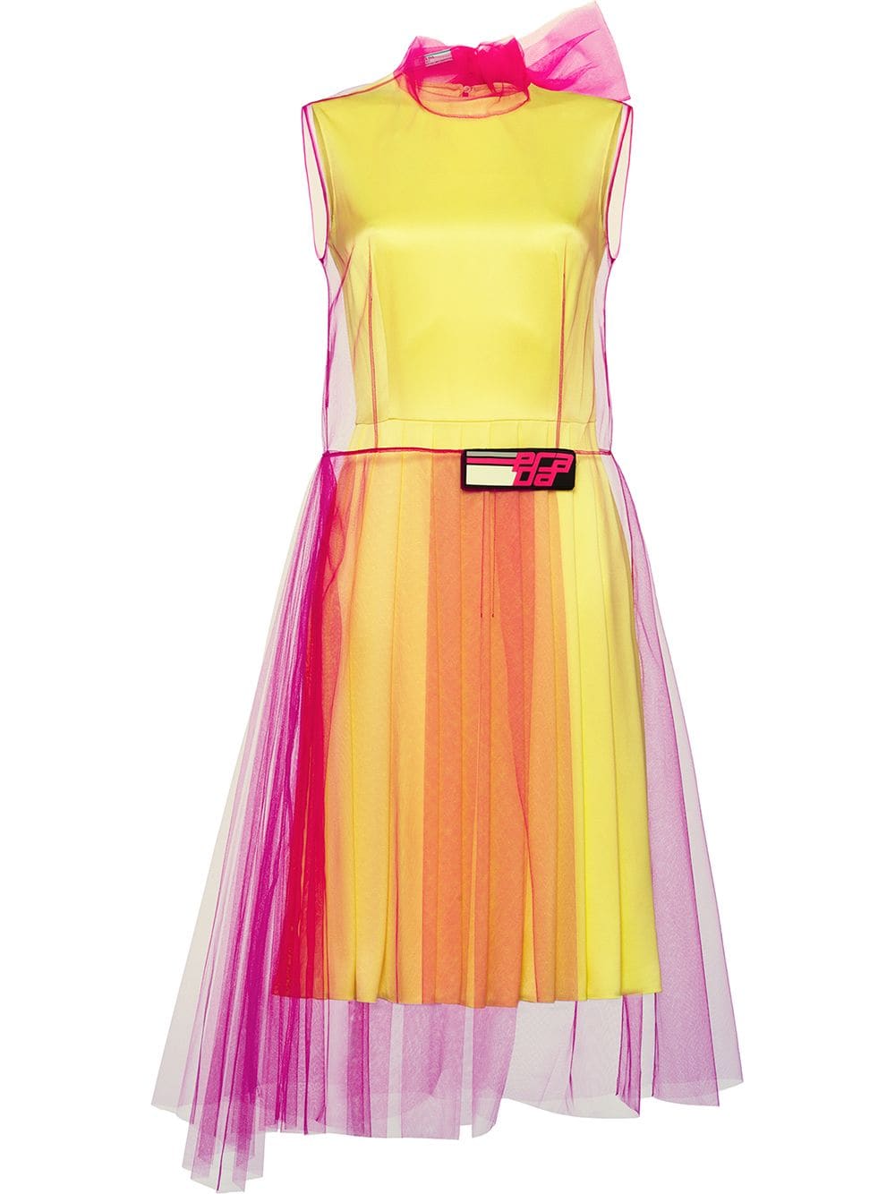 Prada Kleid mit Tüll-Overlay - Gelb von Prada