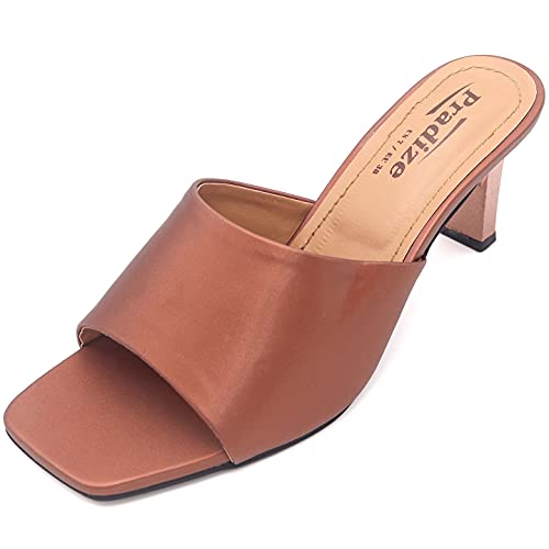 Pradize Braune Pantoletten Mules Mit Absatz (39) von Pradize