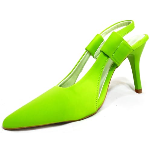 Pradize Sandalen mit Blockabsatz, Limettengrün, Neongelb, 9 Narrow von Pradize