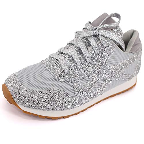 Pradize Turnschuhe Mit Glänzenden Silbernen Pailletten (40) von Pradize