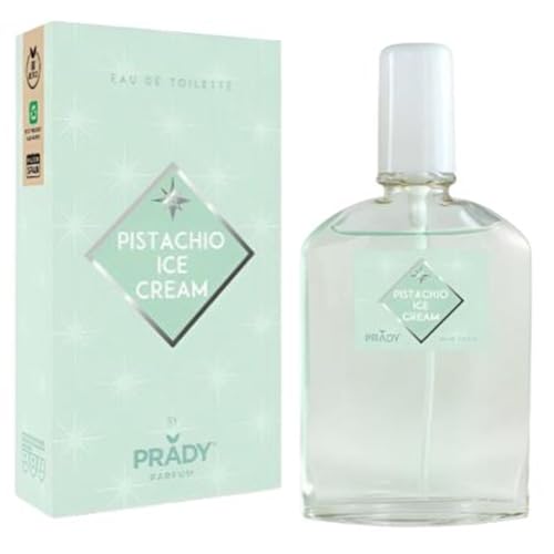 Prady Pistachio Ice Cream Eau de Toilette, 90 ml, süßer und cremiger Gourmand-Duft mit Pistazieneis-Duft, originelles, süchtig machendes und langanhaltendes Parfüm für den täglichen oder besonderen von Prady