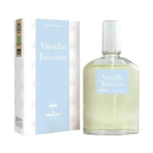 Prady Vanilla Toscana Eau de Toilette, 90 ml, warmer, süßer und umhüllender Duft, Vanilleduft mit blumigen und cremigen Noten, für den täglichen Gebrauch, elegant und langlebig, für Damen oder Unisex von Prady