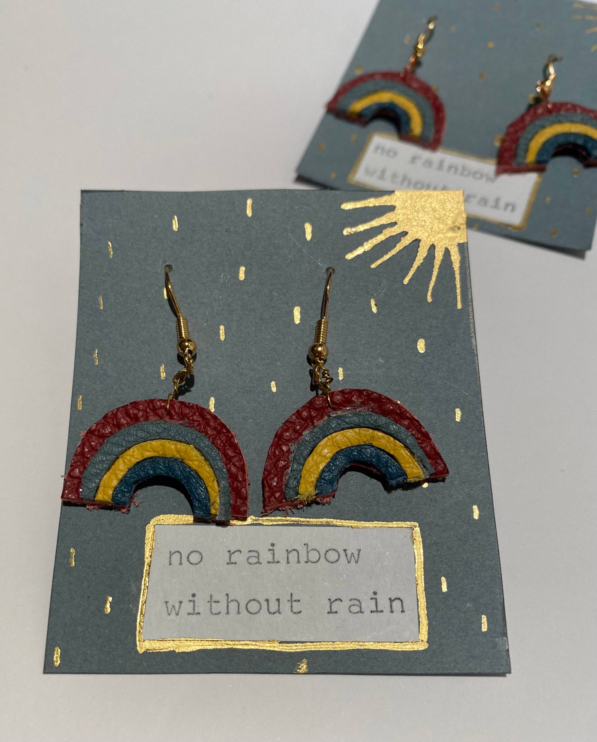 Ohrringe Regenbogen, Leder, Rainbow von Praegoritaeten