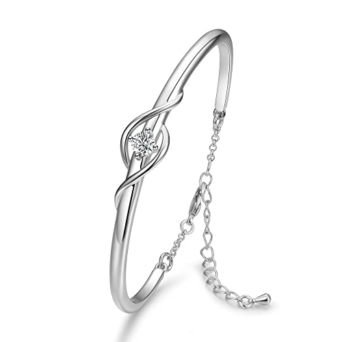 Praelinos Wächter der Liebe Armband Weiß Gold Plattiert Schmuck für Frauen Armband 5A Cubic Zirkonia Weihnachten Valentinstag Jubiläum Geburtstag Geschenke für Frauen Mama Mädchen Freundin ihr von Praelinos