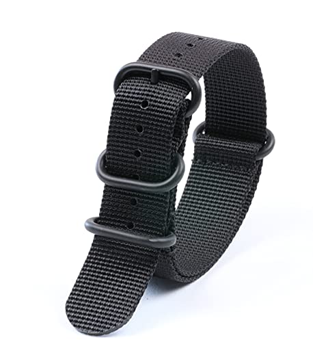 Praetorian® DiverTec Extrem PVD NATO/Zulu Armband - Uhrenarmband -Taucherarmband schwarz 22mm von Praetorian