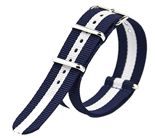 Praetorian® NATO Armband - Uhrenarmband Navy Blue White 22mm von Praetorian