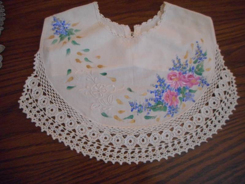 Vintage Handbemaltes Kleid Oder Pullover Kragen, Perfekter Zustand. Für Mädchen von PrairieArtsandCrafts