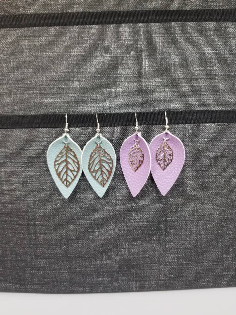 Leder-Ohrringe-Faux Leder von PrairieDesignsbyMD