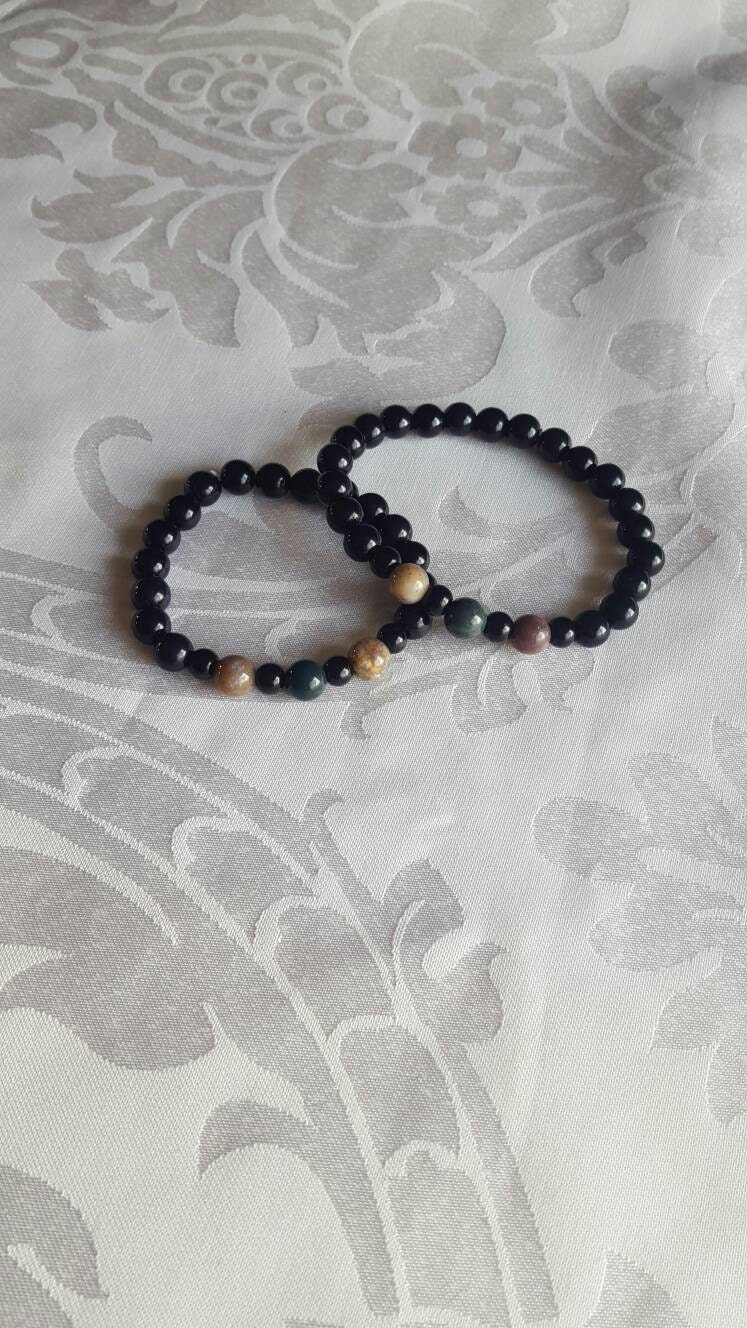 Schwarzer Stretch-Armband Mit Achat-Steinen - Erwachsene Und Kleinkind Größen Erhältlich Schwarzer Stretch-Armband Mit Achat-Steinen - Erwachsene Und Kleinkind Größen Erhältlich von PrairieDesignsbyMD