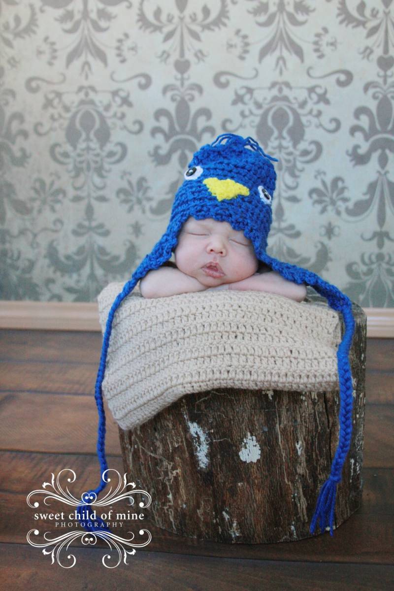 Blauer Vogelhut/Windelbezug | Gerüscht - Neugeborene Blauer Vogelhut/Windelbezug | Gerüscht - Neugeborene von PrairieGirlDesignZ