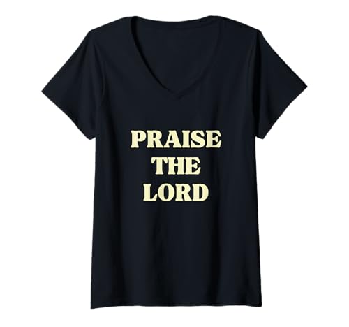 Damen Lob an den Herrn, christlicher Glaube Anbetung T-Shirt mit V-Ausschnitt von Praise Worship Co.