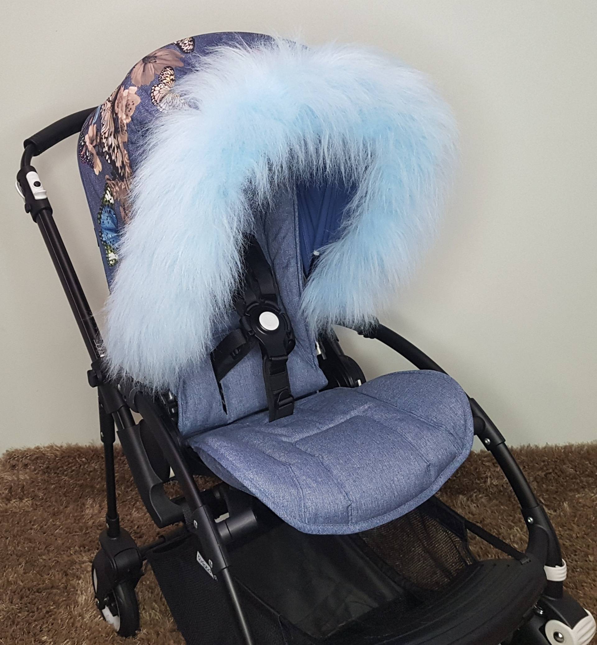 Luxus Kinderwagen Haube Pelzbesatz Baby Zubehör Buggy Pelze Für Alle von PramFursUK