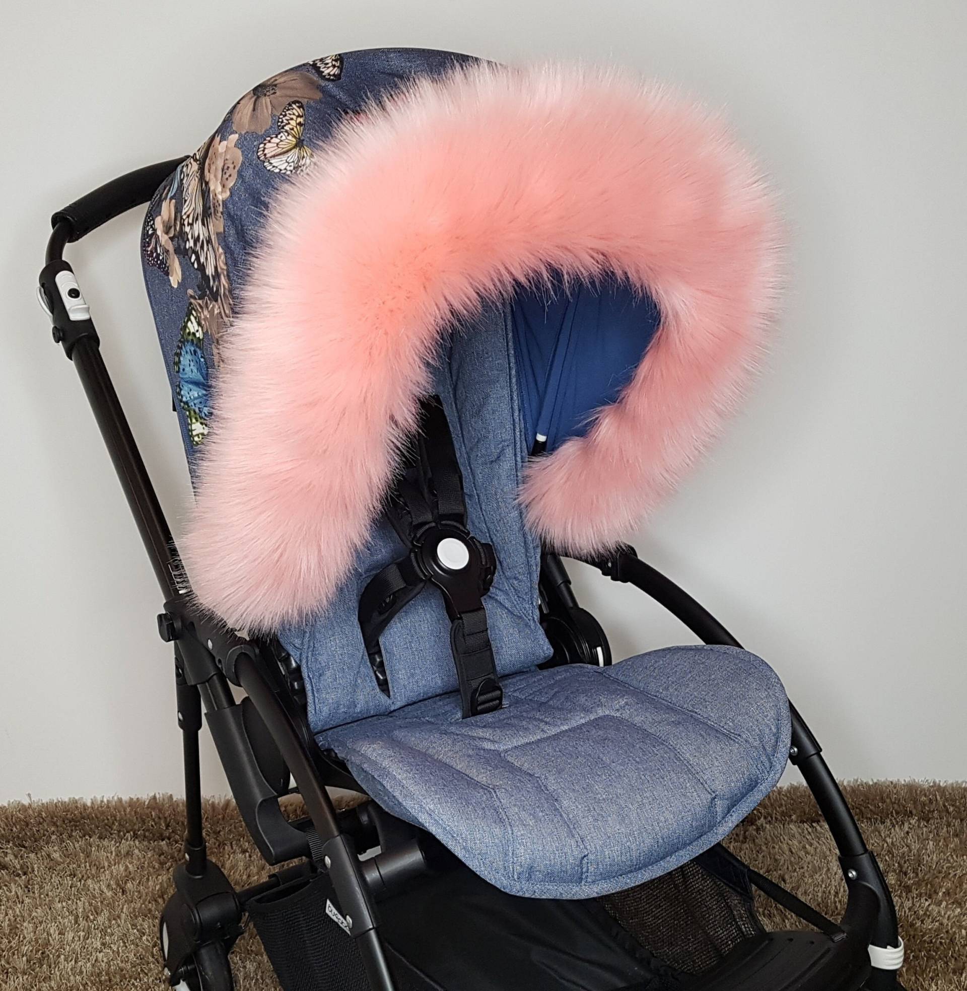 Luxus Kinderwagen Haube Pelzbesatz Baby Zubehör Buggy Pelze Für Bugaboo, Icandy, Stokke, Silver Cross von PramFursUK