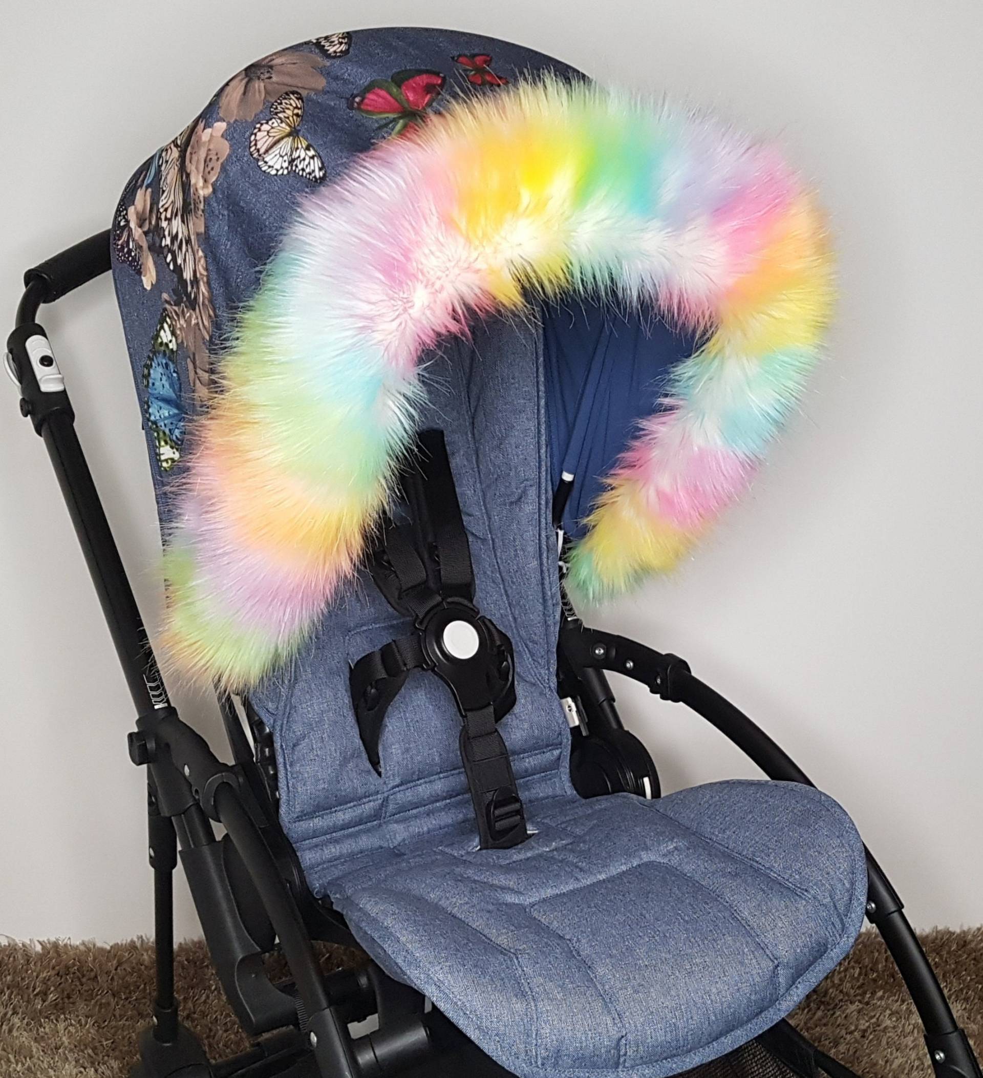 Luxus Kunstpelz Kinderwagen Haube Trim Baby Zubehör Buggy Pelze Für Bugaboo, Icandy, Stokke, Silver Cross von PramFursUK