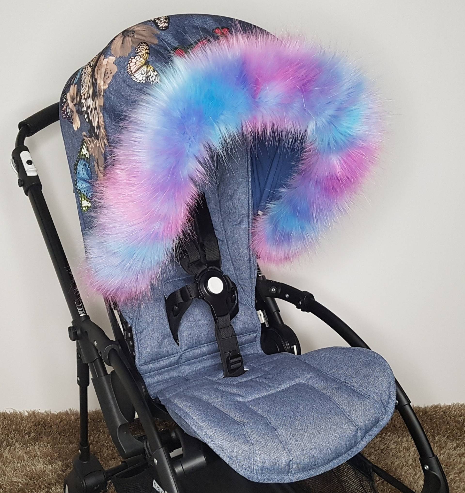 Luxus Kunstpelz Kinderwagen Haube Trim Baby Zubehör Buggy Pelze Für Bugaboo, Icandy, Stokke, Silver Cross von PramFursUK