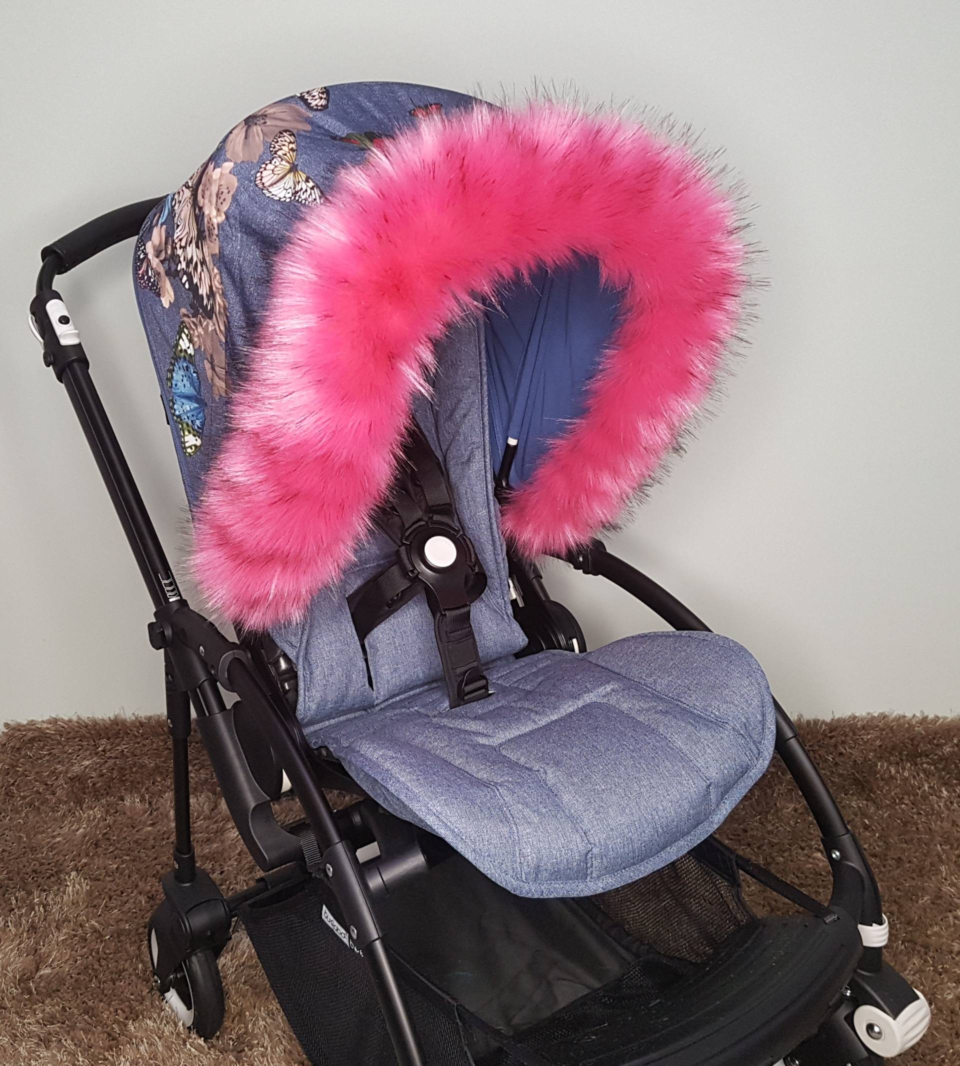 Luxus Kunstpelz Kinderwagen Haube Trim Baby Zubehör Buggy Pelze Für Bugaboo, Icandy, Stokke, Silver Cross von PramFursUK