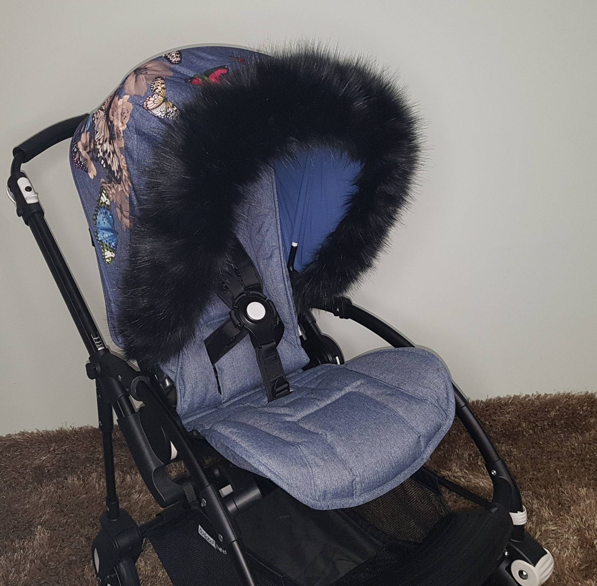 Luxus Kunstpelz Kinderwagen Haube Trim Baby Zubehör Buggy Pelze Für Bugaboo, Icandy, Stokke, Silver Cross von PramFursUK