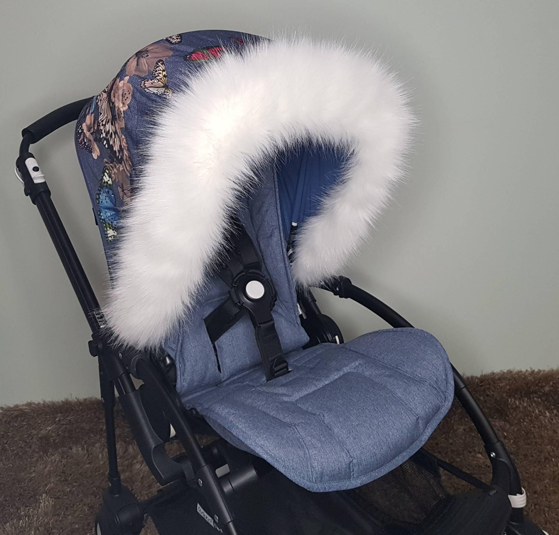 Luxus Kunstpelz Kinderwagen Haube Trim Baby Zubehör Buggy Pelze Für Bugaboo, Icandy, Stokke, Silver Cross von PramFursUK