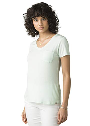 prAna Damen Foundation Kurzarm V-Ausschnitt Breeze Heather Größe L von Prana