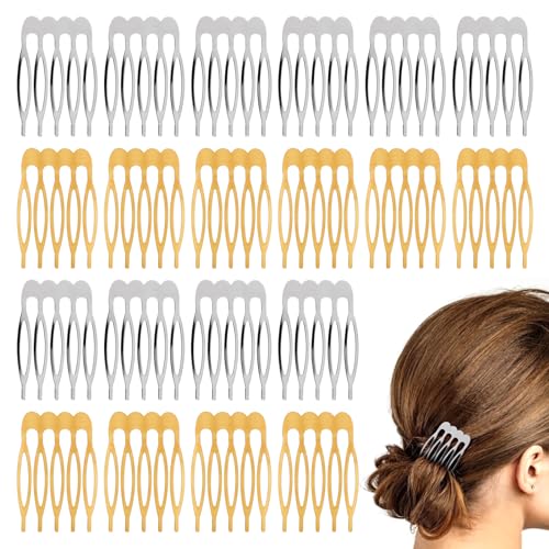Prasacco 20 Stück Metall Seitenkämme - 5-Zahn Haarkämme, Kleine Haarspangen, Haarschmuck, Einsteckkamm für Hochzeit, Schleier - Feines Haarzubehör für Frauen und Mädchen von Prasacco