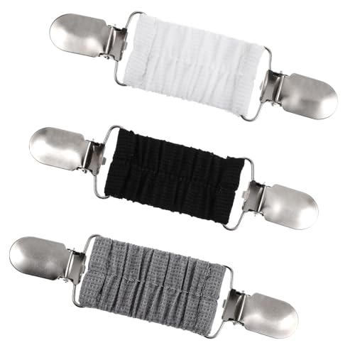 Prasacco 3 Stück Retro Cinch Clip für Pullover, Kleider, Hemden - Schwarz, Weiß, Grau von Prasacco