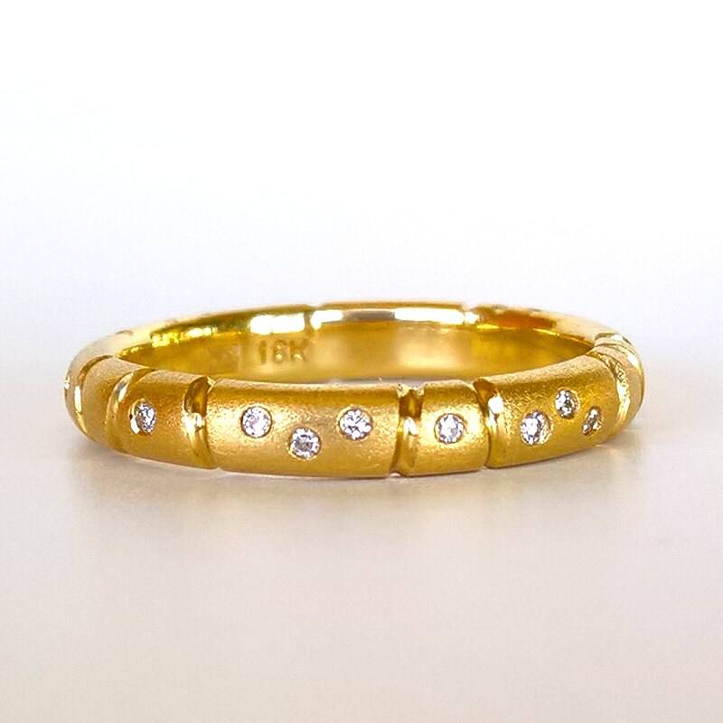 Diamant Eternity Hochzeitsband Oder Verlobungsring | Bündig Gefasste Diamanten Einzigartiger, Moderner Stapelring 22K, 18K Gold, Platinband von PratimaDesign