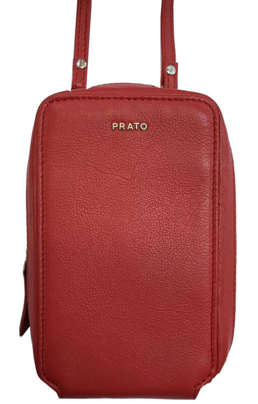 Prato - Prato LM Shahid Handy Umhängetasche echt Leder red Rot von Prato