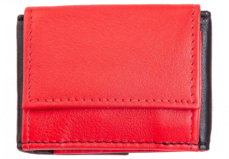 Prato - Prato LM Shahid Scheinbörse mit RFID echt Rindleder schwarz / rot Rot von Prato