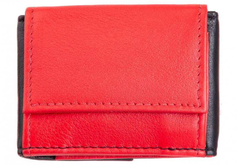 Prato - Prato LM Shahid Scheinbörse mit RFID echt Rindleder schwarz / rot Rot von Prato